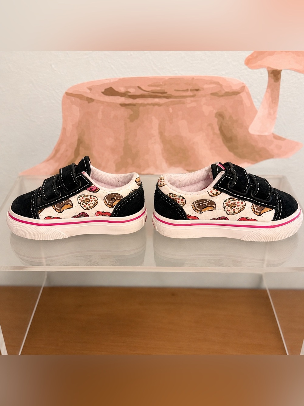Vans Toddler Sneakers Black Pink Donut Print
